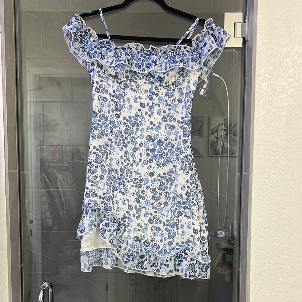 SHEIN Blue Floral Mini Dress